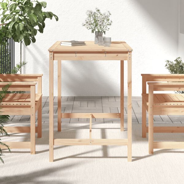 vidaXL Garden Table Natural pine Solid pine wood Small Durable