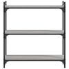 vidaXL Bookcase Gray Sonoma Engineered Wood, Metal Medium