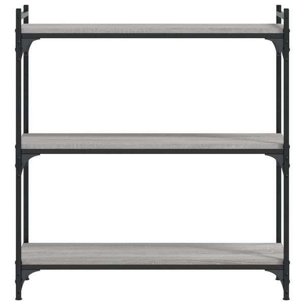 vidaXL Bookcase Gray Sonoma Engineered Wood, Metal Medium