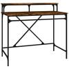 vidaXL Desk Smoked Oak Engineered Wood, Iron 39.4 x 19.7 x 35.4 in Desk