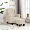 vidaXL Armchair Cream Fabric (100% polyester), plywood, plastic Medium