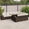 vidaXL Garden Sofa Set Brown PE rattan 11 Piece Adjustable Armrests
