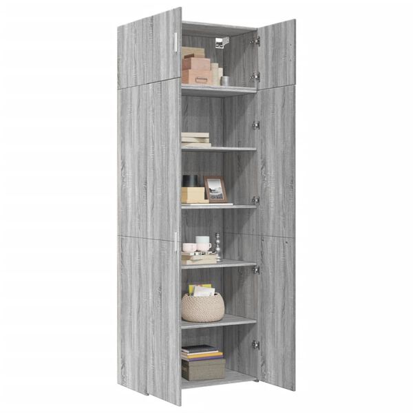 vidaXL Storage Cabinet Grey Sonoma 31.5x16.7x88.6" Engineered Wood