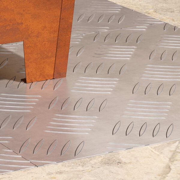 vidaXL Stair Tread Square 4 pcs Silver 15.75 x 15.75 in Aluminium