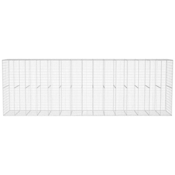 vidaXL Gabion Wall with Cover Galvanized Steel 236.2"x19.7"x78.7"