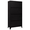 vidaXL Locker Cabinet Black Steel Locker Cabinet Rectangular Modern