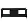 vidaXL Coffee Table Black Engineered wood, metal 35.4 x 19.7 x 14.4 in