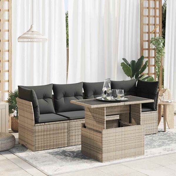 vidaXL Garden Sofa Set Grey