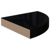vidaXL Corner Shelf Set of 2 High gloss black Honeycomb MDF