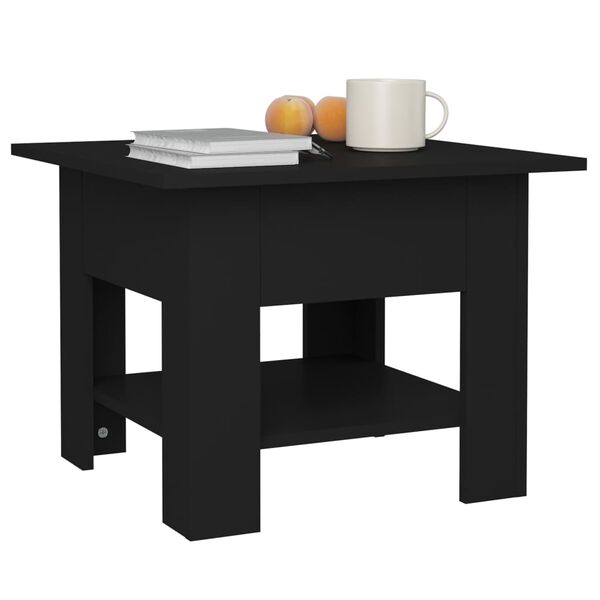 vidaXL Coffee Table Black Engineered Wood 21.7x21.7x16.5 in Coffee Table