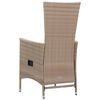 vidaXL 5 Piece Patio Dining Set with Cushions Poly Rattan Beige