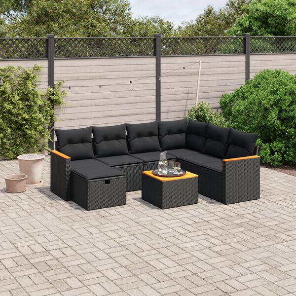 vidaXL Garden Sofa Set Black