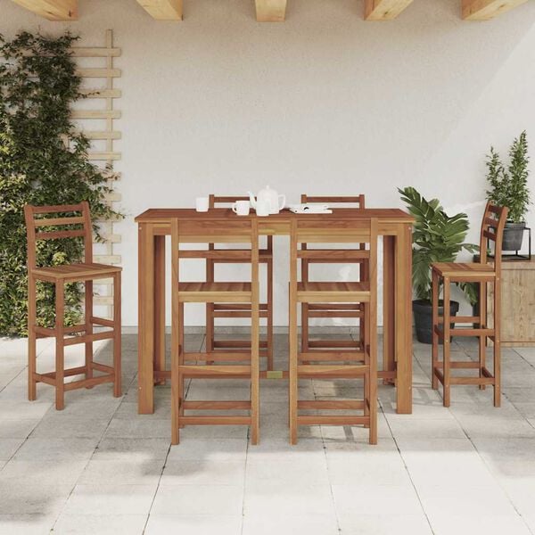 vidaXL Bar Table Natural wood Solid acacia wood 59.1x27.6x41.3 in