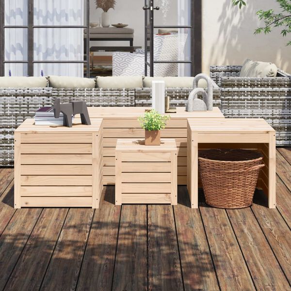 vidaXL Garden Box Set Natural Pine Solid Pine Wood Small, Medium, Large