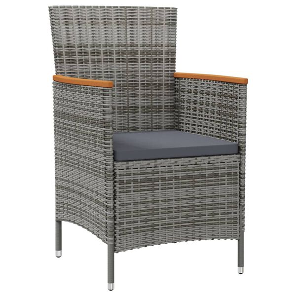 vidaXL Garden Dining Chair Set of 2 Grey