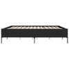 vidaXL Bed Frame Black Engineered Wood, Metal 79.9 x 79.9 in Modern