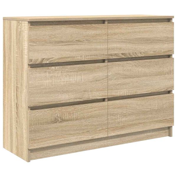 vidaXL Sideboard Sonoma Oak Engineered Wood 39.4 in x 13.8 in x 29.9 in