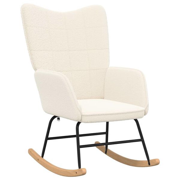 vidaXL Rocking Chair Cream Sherpa Fabric