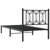 vidaXL Bed Frame Black Steel Single Bed Frame Rectangular Modern
