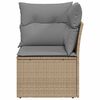 vidaXL Garden Sofa Beige PE Rattan Single Modular Garden Sofa Square