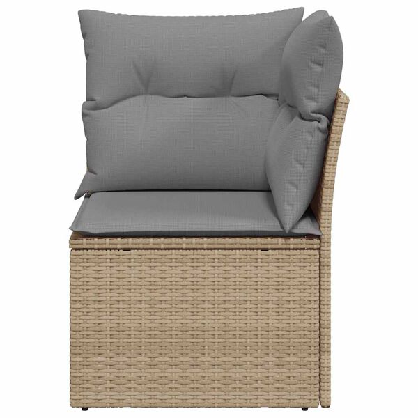 vidaXL Garden Sofa Beige PE Rattan Single Modular Garden Sofa Square