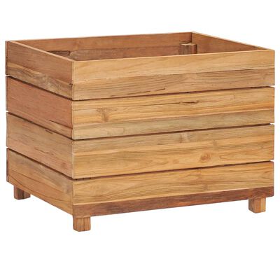 vidaXL Raised Bed 19.7"x15.7"x15" Solid Wood Teak and Steel