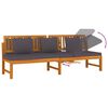 vidaXL Day Bed Brown, Grey Solid Acacia wood, Polyester