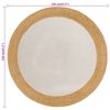 vidaXL Area Rug White and natural Jute and cotton 47.2 in diameter