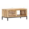 vidaXL Coffee Table Brown Solid mango wood 34.6 in x 19.7 in Rectangular