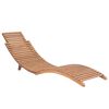 vidaXL Sun Lounger Set of 2 Teak wood and cream white cushion