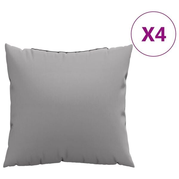 vidaXL Sofa Cushion Set of 4 Grey 100% polyester Medium