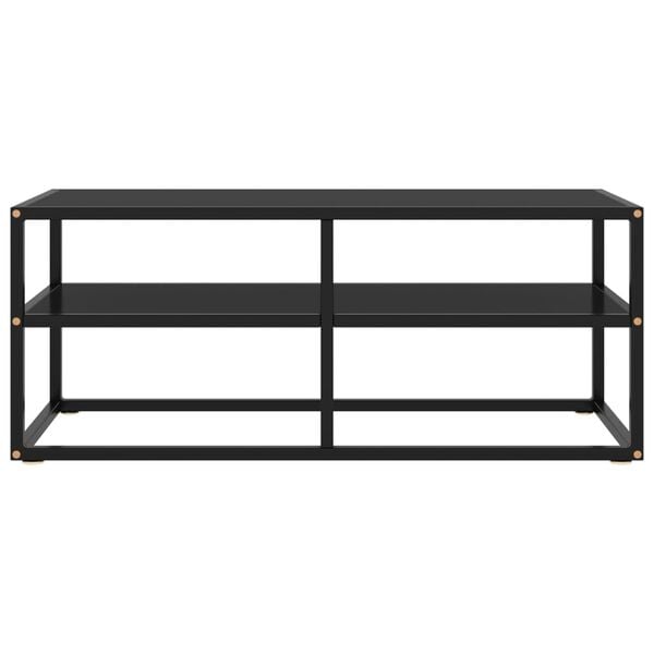 vidaXL TV Stand Black with Black Glass 39.4"x15.7"x15.7"