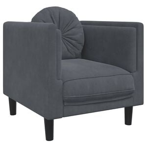 vidaXL Dark Grey Velvet Sofa Chair Plush Armchair Single Seating