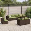 vidaXL Patio Lounge Set Set of 8 Brown PE rattan, powder-coated steel