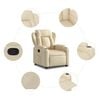 vidaXL Recliner Chair Cream 100% Polyester, Metal, Plywood Standard
