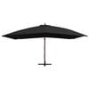 vidaXL Garden Parasol Black Polyester Large UV-resistant materials