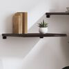 vidaXL Wall Shelf Dark brown Solid oak wood Medium Wall Shelf