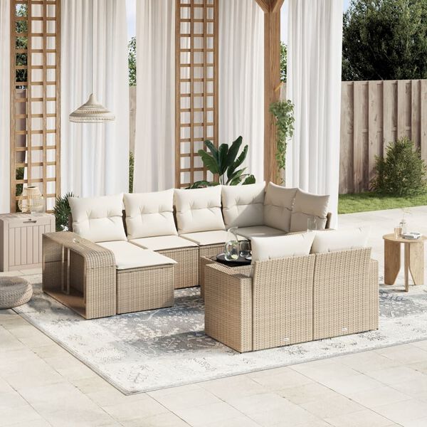 vidaXL Garden Sofa Set Beige