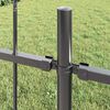 vidaXL Garden Fence 3 pcs Grey 16.73 x 3.28 ft Powder-coated Steel