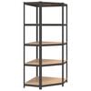 vidaXL 5-Layer Corner Shelf Anthracite Steel&Engineered Wood