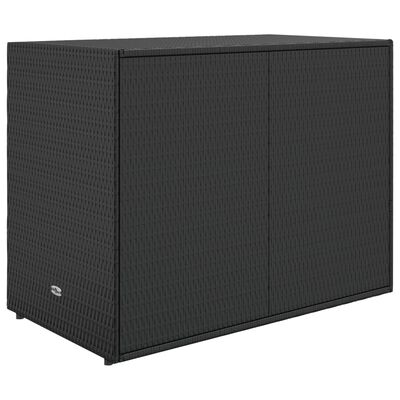vidaXL Garden Storage Cabinet Black 39.4"x21.9"x31.5" Poly Rattan