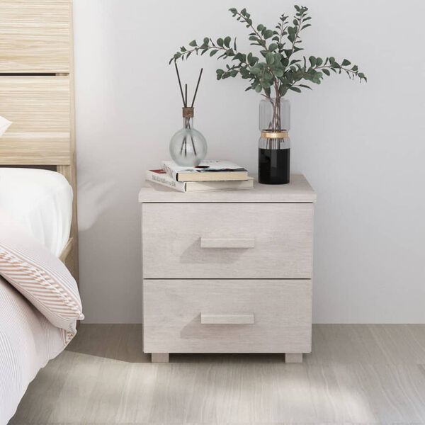 vidaXL Bedside Cabinet White Solid pinewood, MDF Bedside Cabinet