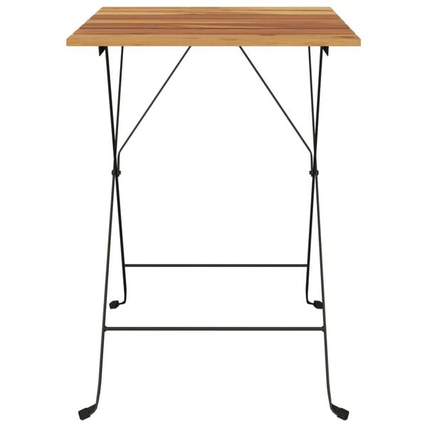 vidaXL Folding Bistro Table Natural teak and black
