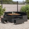 vidaXL Garden Sofa Set with Cushion 9 pcs Black Poly Rattan