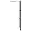 vidaXL Walk-in Shower Wall with Shelf Black 45.3"x76.8" ESG Glass&Aluminum