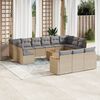 vidaXL Garden Sofa Set Mix Beige PE Rattan 14 Piece Modular