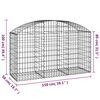 vidaXL Gabion Basket Silver Galvanized iron 59.1 x 19.7 x 31.5/39.4 in