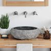 vidaXL Sink 15.7"x4.7" Marble Black