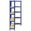 vidaXL 5-Layer Storage Shelves 3 pcs Blue Steel&Engineered Wood