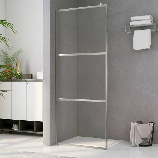 vidaXL Walk-in Shower Wall with Clear ESG Glass 31.5"x76.8"